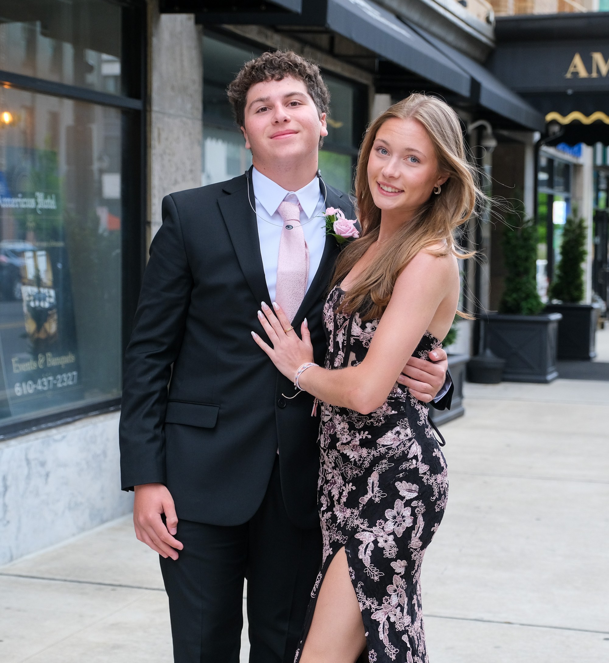 Saucon Valley High School held its prom Friday, May 1, 2026, at the Americus Hotel in Allentown. Students and their guests arrive to the big night. (Sharon Merkel/Special to The Morning Call)