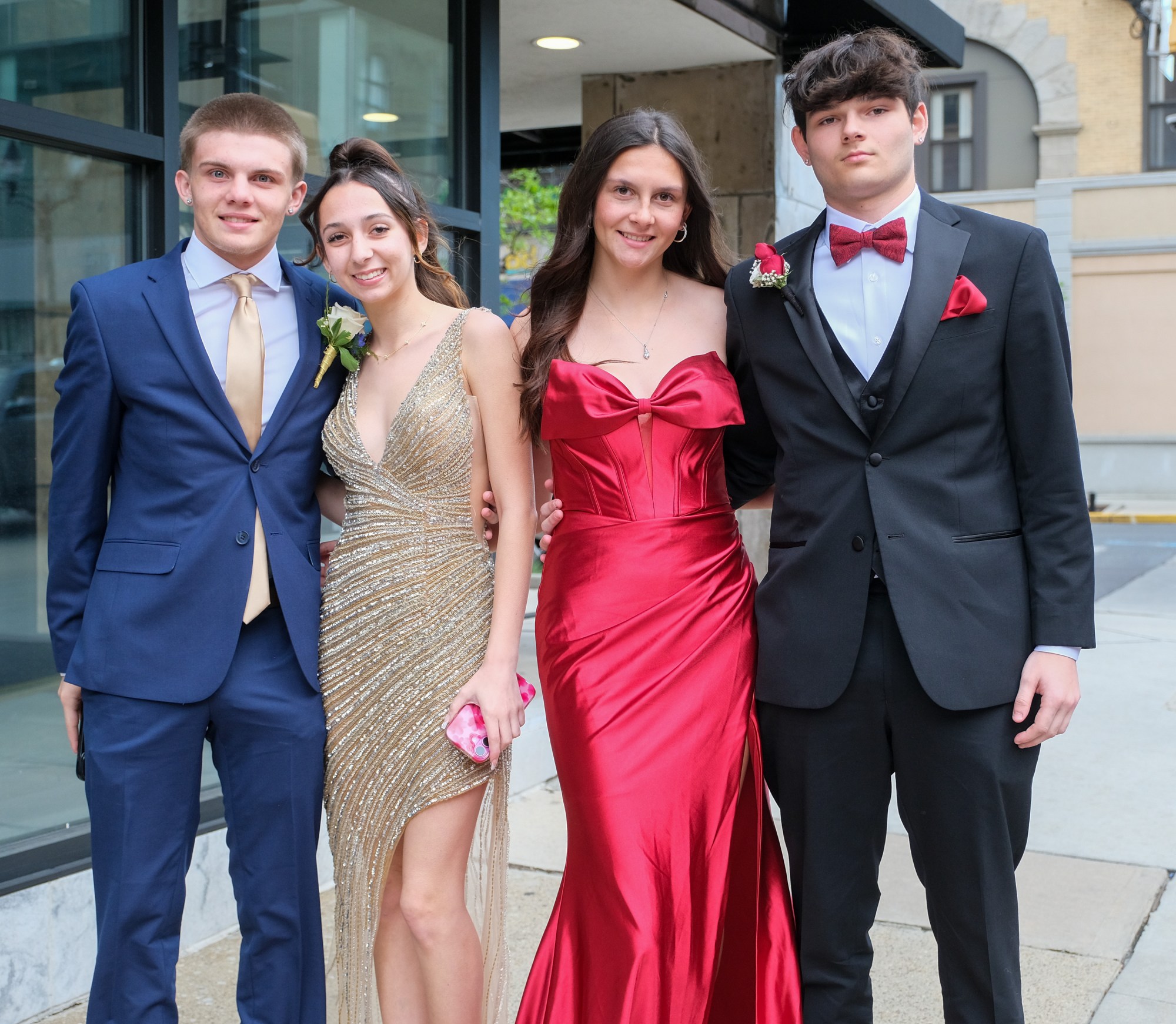 Saucon Valley High School held its prom Friday, May 1, 2026, at the Americus Hotel in Allentown. Students and their guests arrive to the big night. (Sharon Merkel/Special to The Morning Call)