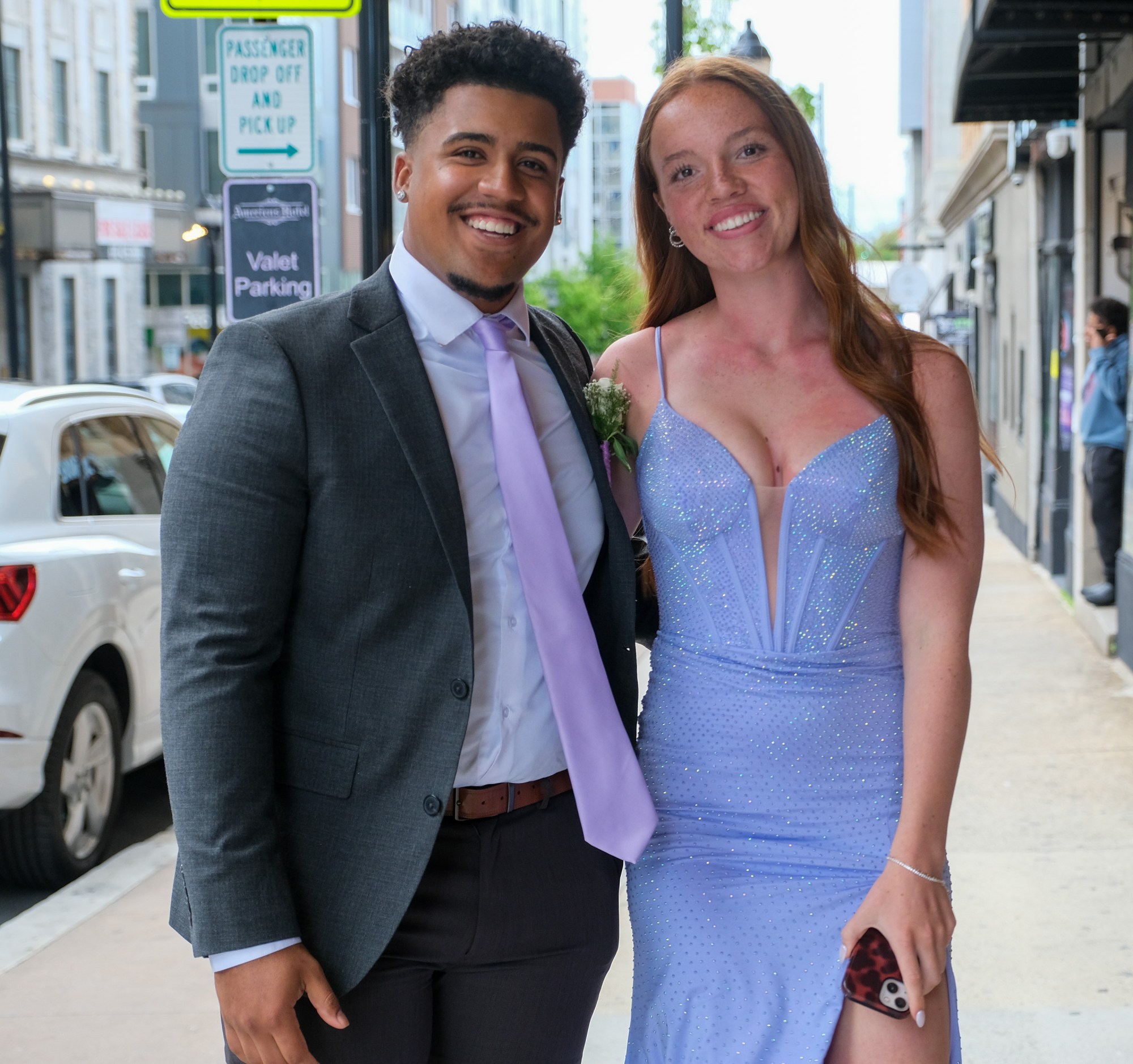 Saucon Valley High School held its prom Friday, May 1, 2026, at the Americus Hotel in Allentown. Students and their guests arrive to the big night. (Sharon Merkel/Special to The Morning Call)