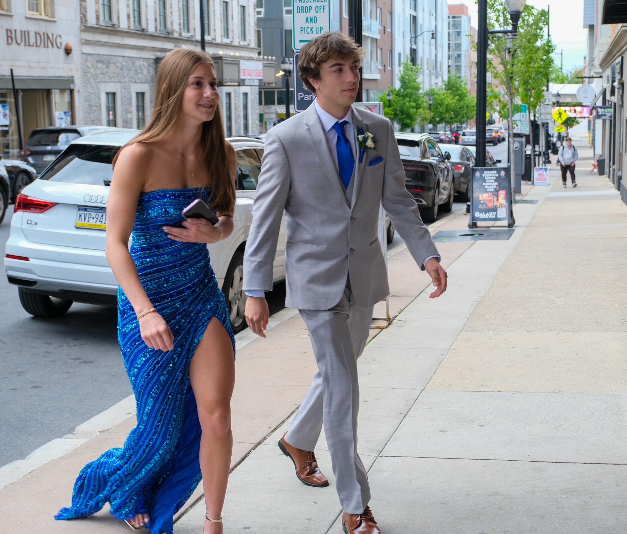 Saucon Valley High School held its prom Friday, May 1, 2026, at the Americus Hotel in Allentown. Students and their guests arrive to the big night. (Sharon Merkel/Special to The Morning Call)