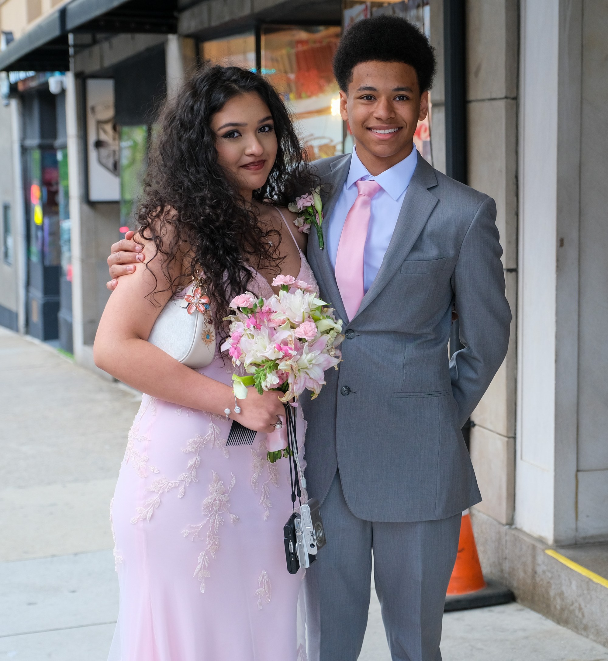 Saucon Valley High School held its prom Friday, May 1, 2026, at the Americus Hotel in Allentown. Students and their guests arrive to the big night. (Sharon Merkel/Special to The Morning Call)
