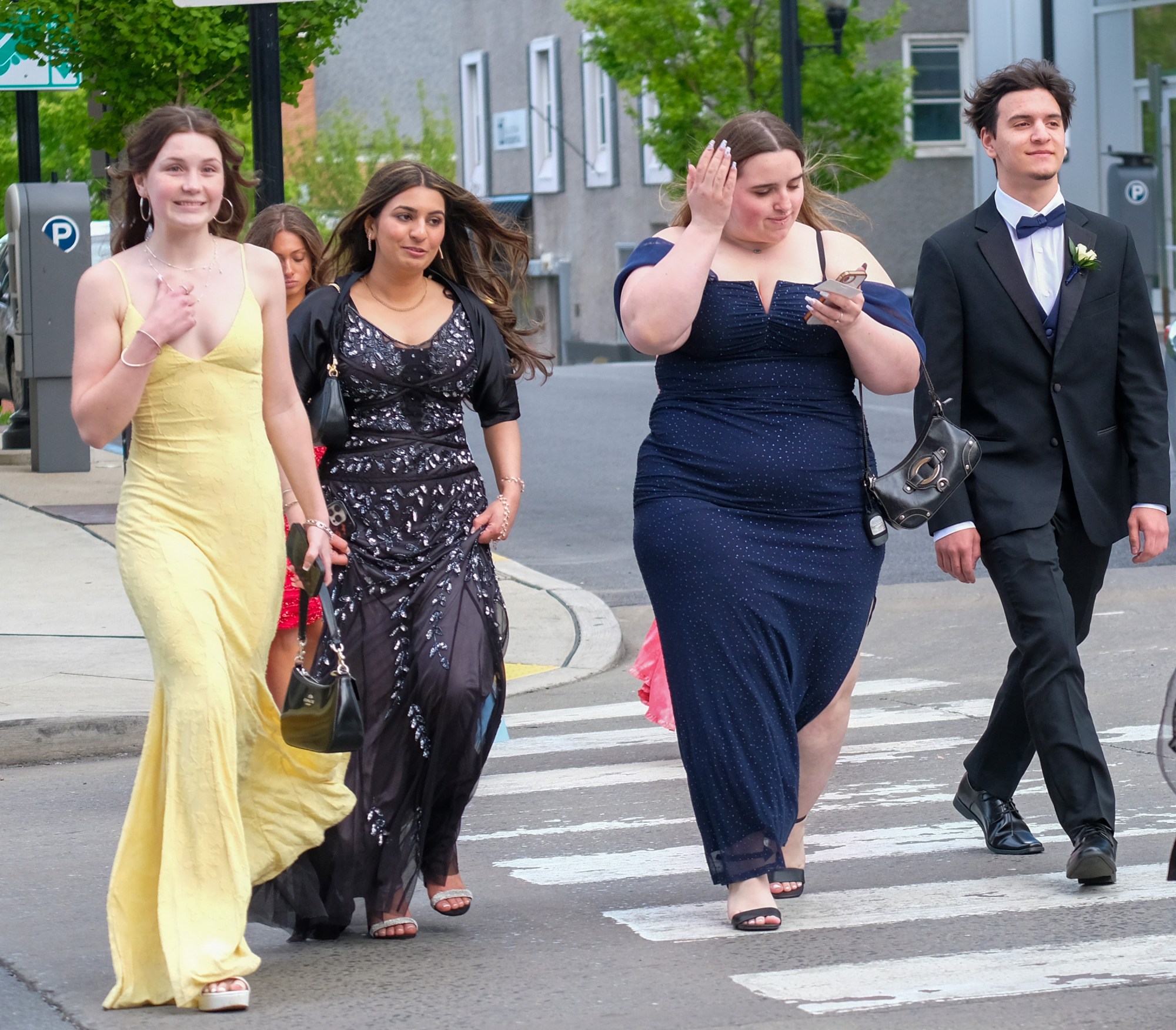 Saucon Valley High School held its prom Friday, May 1, 2026, at the Americus Hotel in Allentown. Students and their guests arrive to the big night. (Sharon Merkel/Special to The Morning Call)