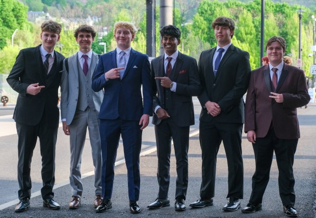 Southern Lehigh High School held its prom Friday, April 24, 2026, at SteelStacks in Bethlehem. Students and their guests arrive to the big night. (Sharon Merkel/Special to The Morning Call)