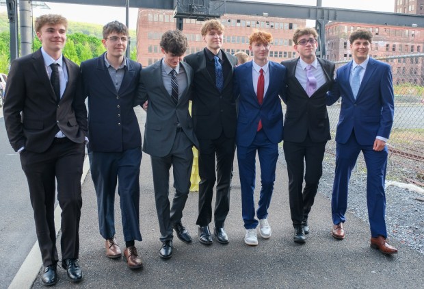 Southern Lehigh High School held its prom Friday, April 24, 2026, at SteelStacks in Bethlehem. Students and their guests arrive to the big night. (Sharon Merkel/Special to The Morning Call)