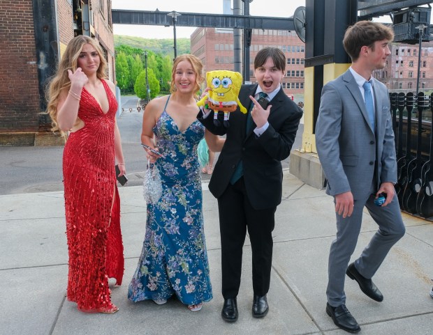 Southern Lehigh High School held its prom Friday, April 24, 2026, at SteelStacks in Bethlehem. Students and their guests arrive to the big night. (Sharon Merkel/Special to The Morning Call)
