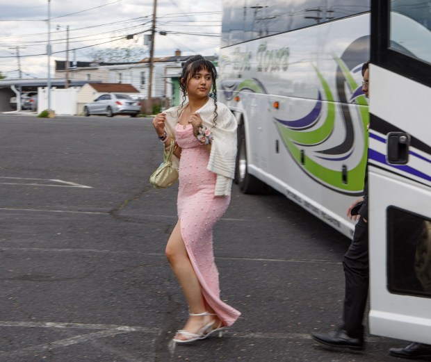Whitehall High School students and their guests arrive for prom Saturday, May 2, 2026, at The Palace Center in Allentown. (Jane Therese/Special to The Morning Call)