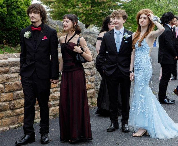Whitehall High School students and their guests arrive for prom Saturday, May 2, 2026, at The Palace Center in Allentown. (Jane Therese/Special to The Morning Call)