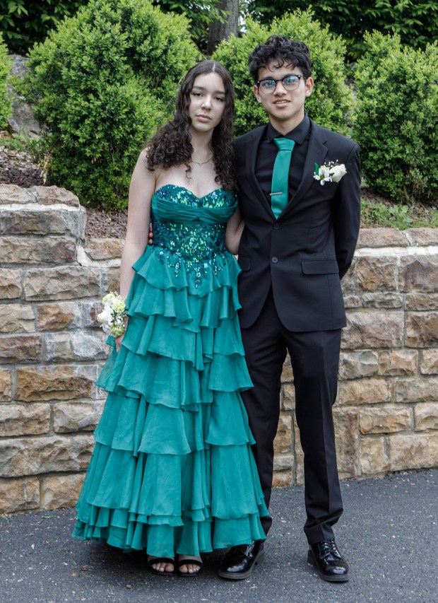 Whitehall High School students and their guests arrive for prom Saturday, May 2, 2026, at The Palace Center in Allentown. (Jane Therese/Special to The Morning Call)