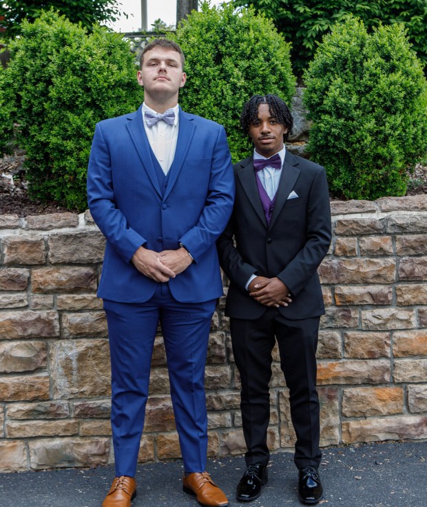 Whitehall High School students and their guests arrive for prom Saturday, May 2, 2026, at The Palace Center in Allentown. (Jane Therese/Special to The Morning Call)