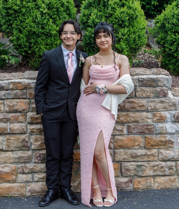 Whitehall High School students and their guests arrive for prom Saturday, May 2, 2026, at The Palace Center in Allentown. (Jane Therese/Special to The Morning Call)