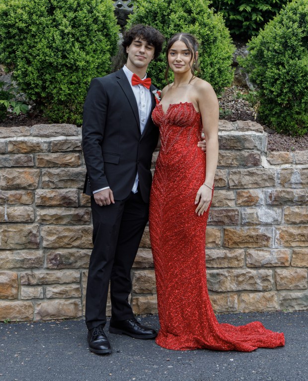 Whitehall High School students and their guests arrive for prom Saturday, May 2, 2026, at The Palace Center in Allentown. (Jane Therese/Special to The Morning Call)