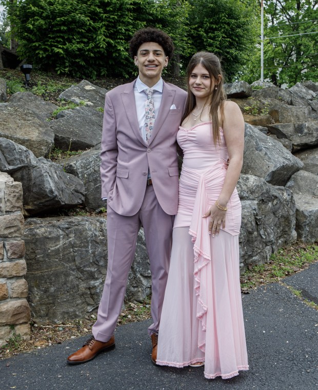 Whitehall High School students and their guests arrive for prom Saturday, May 2, 2026, at The Palace Center in Allentown. (Jane Therese/Special to The Morning Call)