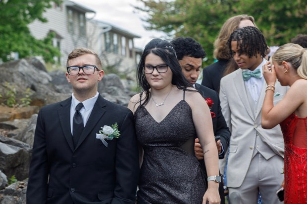 Whitehall High School students and their guests arrive for prom Saturday, May 2, 2026, at The Palace Center in Allentown. (Jane Therese/Special to The Morning Call)