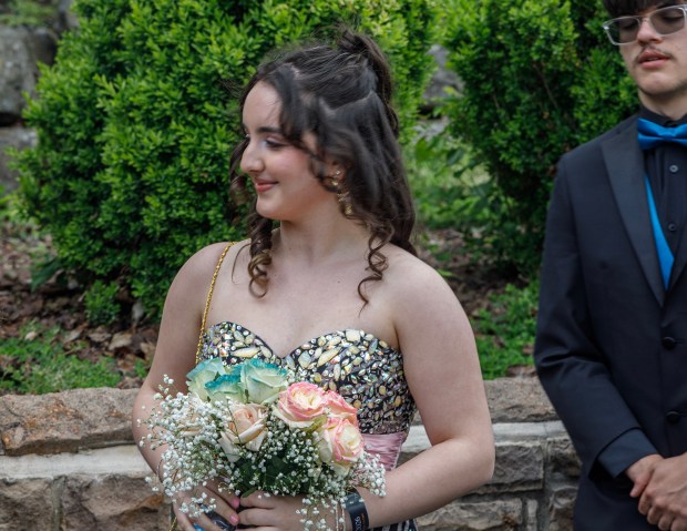 Whitehall High School students and their guests arrive for prom Saturday, May 2, 2026, at The Palace Center in Allentown. (Jane Therese/Special to The Morning Call)