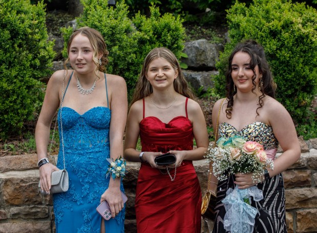 Whitehall High School students and their guests arrive for prom Saturday, May 2, 2026, at The Palace Center in Allentown. (Jane Therese/Special to The Morning Call)