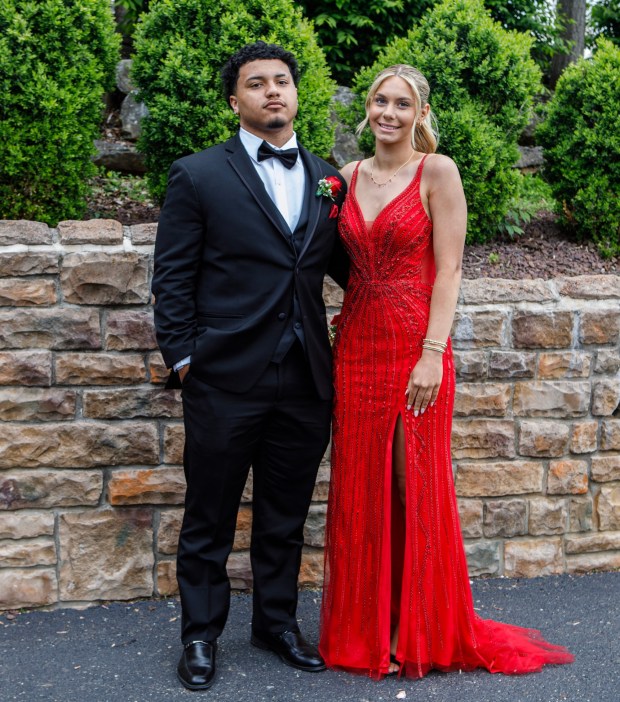 Whitehall High School students and their guests arrive for prom Saturday, May 2, 2026, at The Palace Center in Allentown. (Jane Therese/Special to The Morning Call)