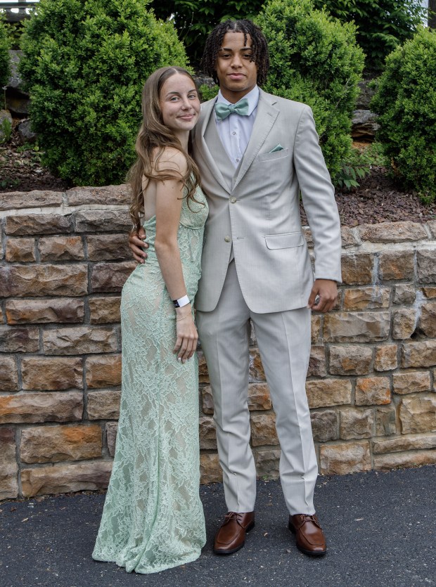 Whitehall High School students and their guests arrive for prom Saturday, May 2, 2026, at The Palace Center in Allentown. (Jane Therese/Special to The Morning Call)