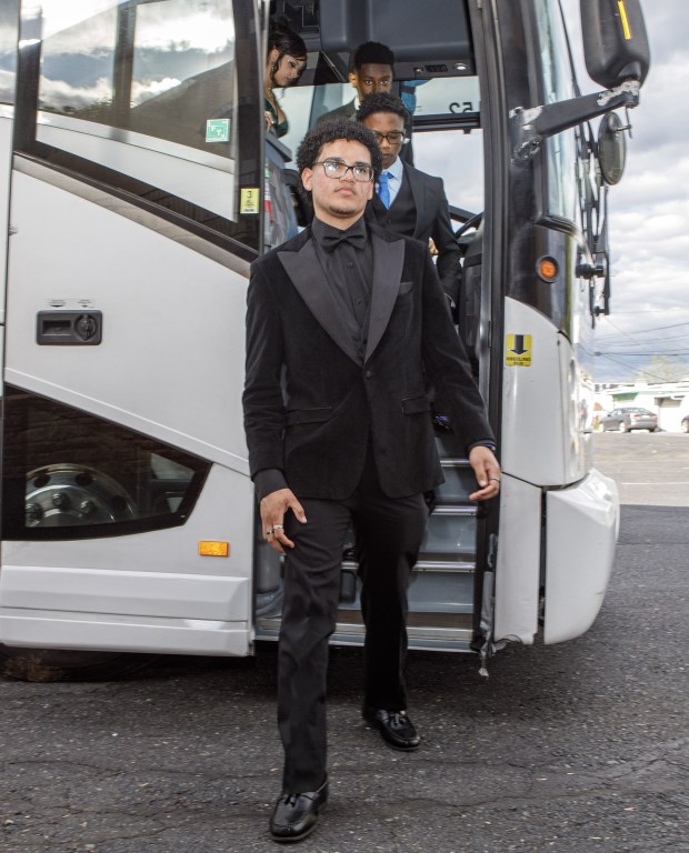 Whitehall High School students and their guests arrive for prom Saturday, May 2, 2026, at The Palace Center in Allentown. (Jane Therese/Special to The Morning Call)