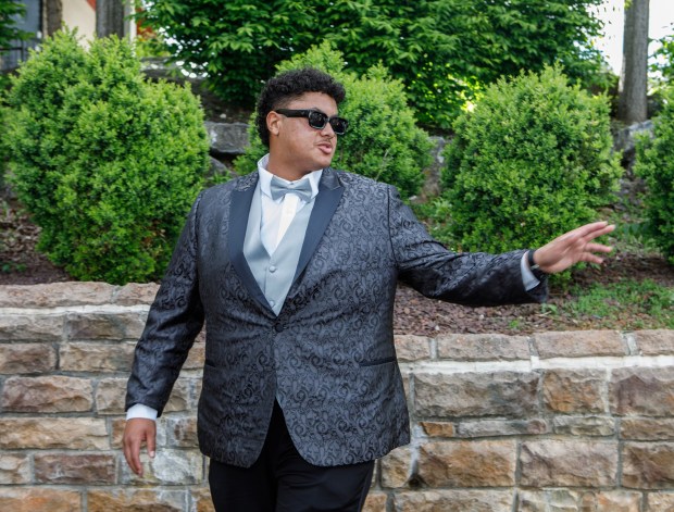 Whitehall High School students and their guests arrive for prom Saturday, May 2, 2026, at The Palace Center in Allentown. (Jane Therese/Special to The Morning Call)