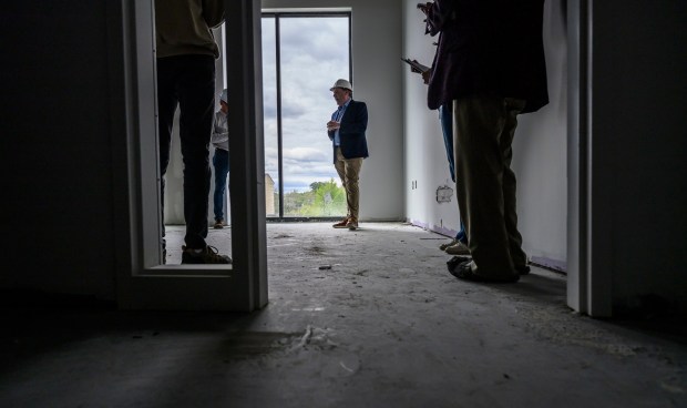 Patrick Brogan, Chief Programming Officer, ArtsQuest speaks about the The Martin Guitar recording studio space during a media tour of ArtsQuest's new Creative Factory on Thursday, May 14, 2026, in Bethlehem. The informal walking tour shows the latest construction progress ahead of the building's anticipated soft opening later this year and highlights key spaces throughout the facility, including hospitality and event areas, classrooms, artist studios, gallery spaces, glass studio with observation space, performing art theater and more. (April Gamiz/The Morning Call)