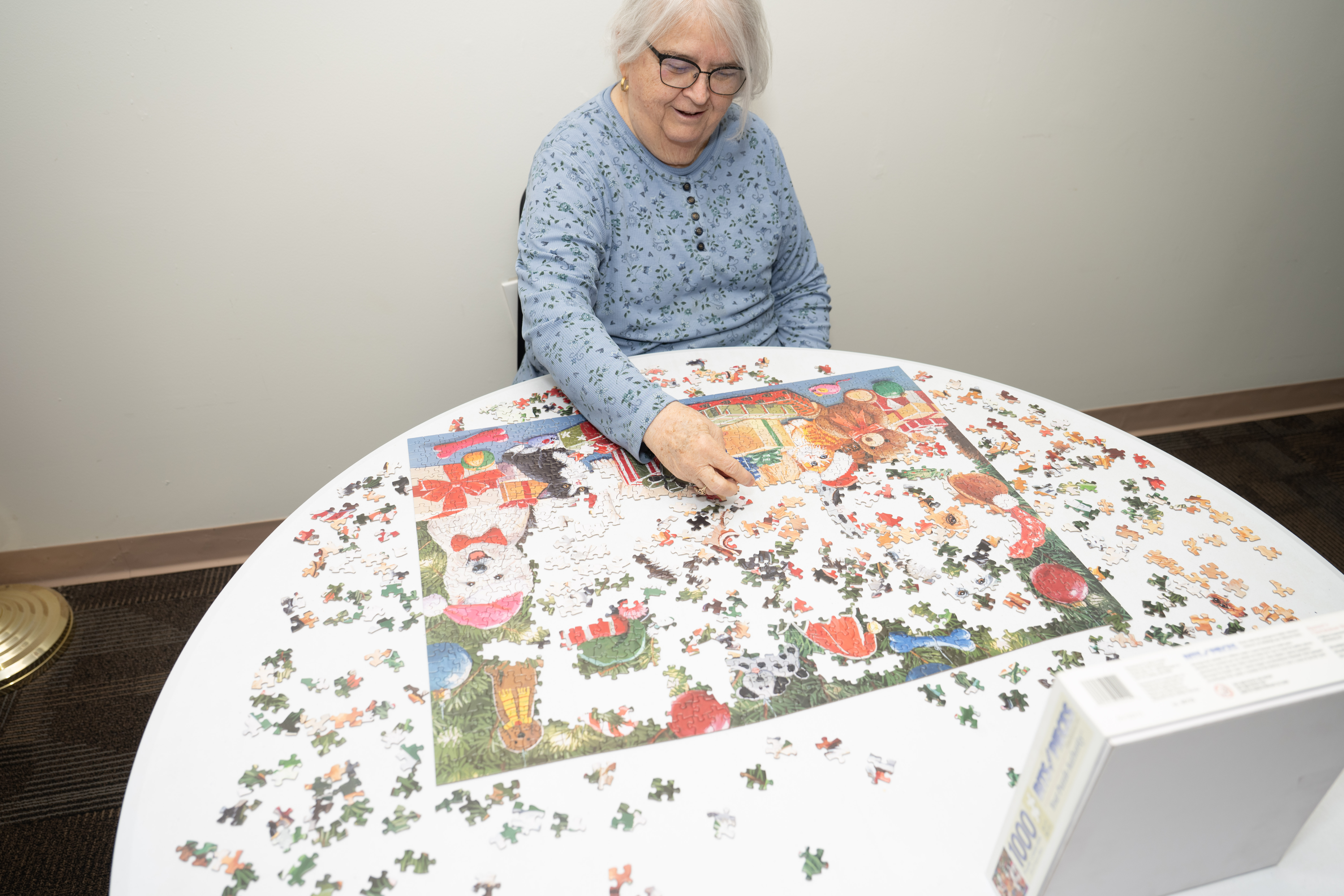 Sandra Lynn works on a puzzle Wednesday, May 6, 2026,...