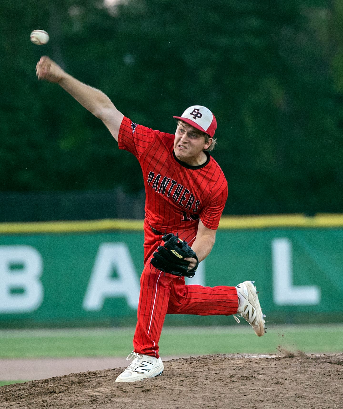 Erie-Prophestown’s Braedyn Frank fires a pitch against Rock Falls Wednesday, May 27, 2026, at the Class 2A Rock Falls baseball regional.