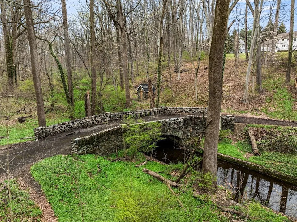 5-acre wooded lot of Houstonia mansion in Wallingford, PA, on sale for $2,150,000