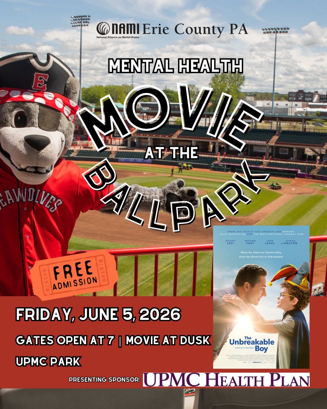NAMI Night at UPMC Park--Unbreakable Boy