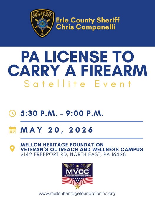 Erie County Sheriff’s Office to offer License to Carry event