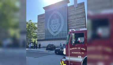 Police investigating after car crashes into University of Scranton gateway