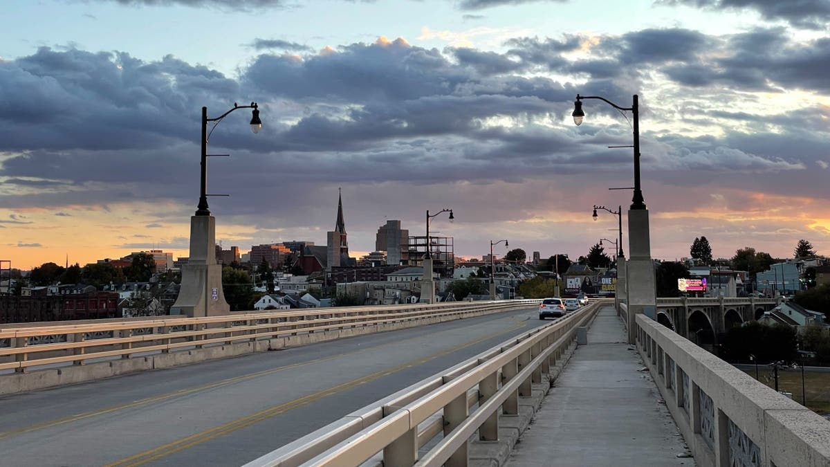 The Allentown, Pennsylvania skyline seen from Tilghman Street Bridge