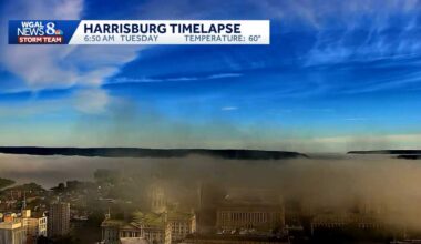 MESMERIZING TIME LAPSE | Watch fog lift over the Pennsylvania Capitol