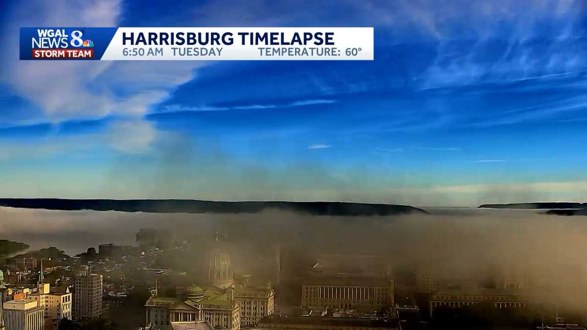 MESMERIZING TIME LAPSE | Watch fog lift over the Pennsylvania Capitol