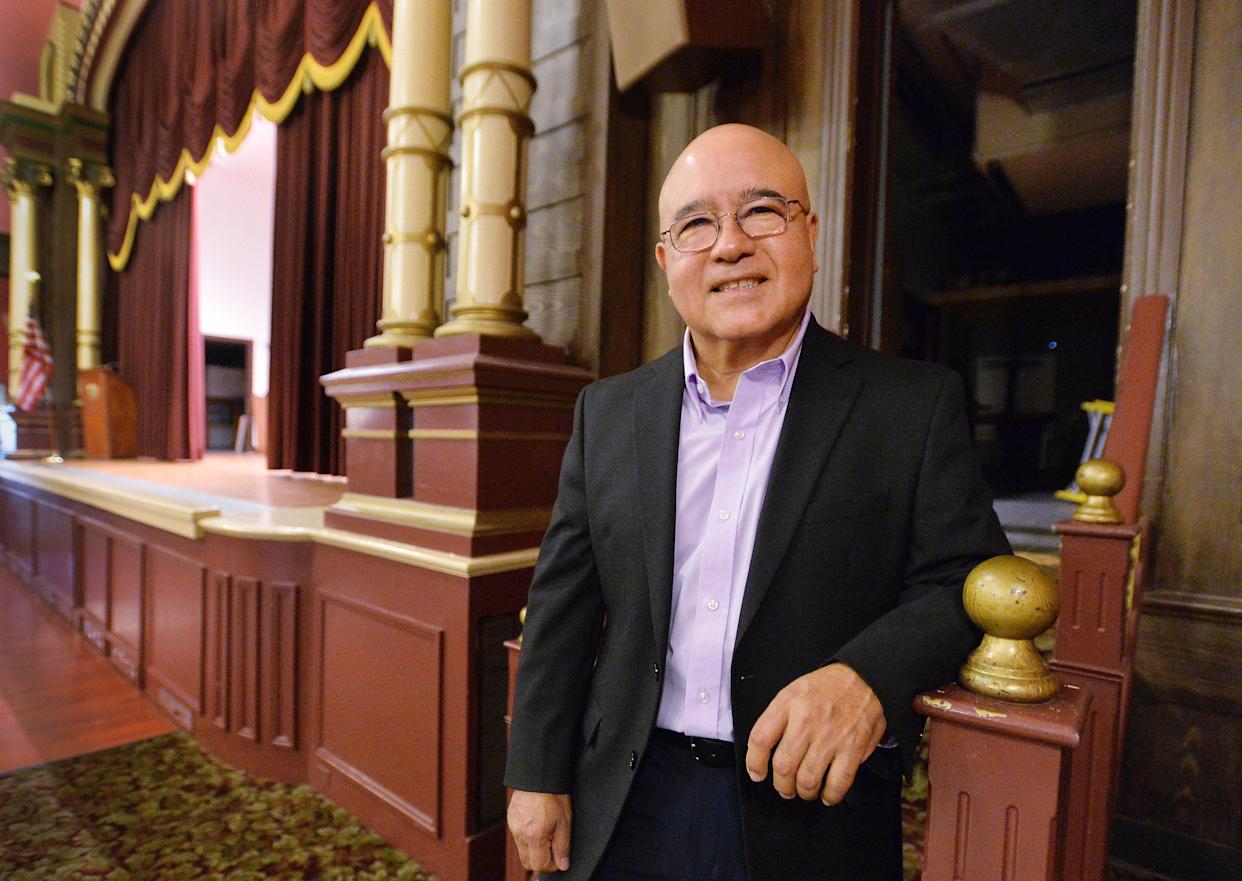 Julio Reyes inside the former Erie Maennerchor Club, which he purchased in 2018.