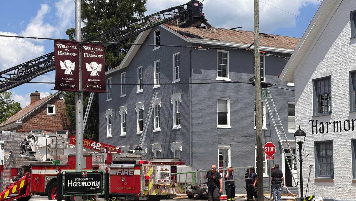 Fire in Harmony, Pennsylvania historic district