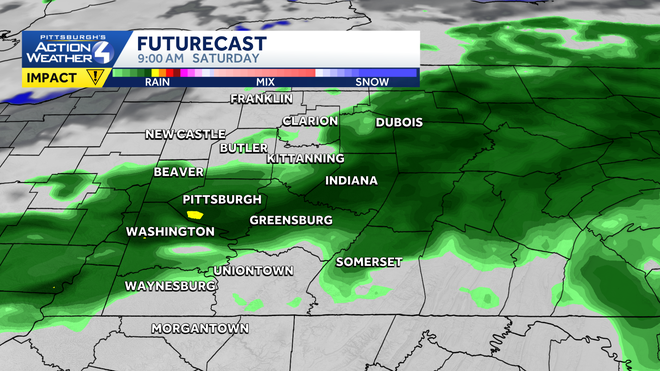 The most widespread rain on Saturday will fall before noon. the most widespread rain on saturday will fall before noon.