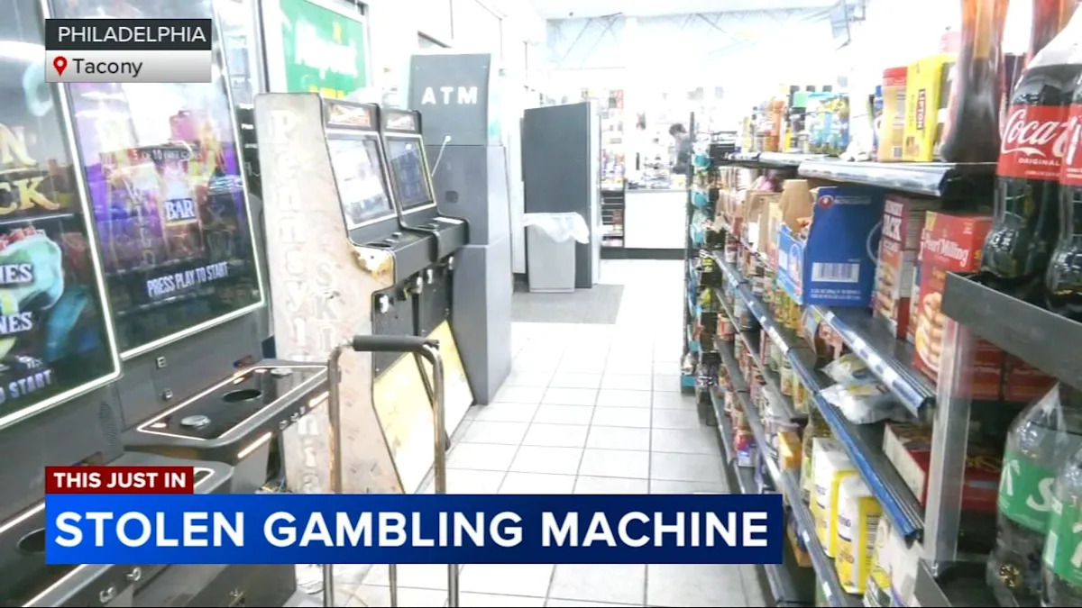 Thieves steal large gambling machine from gas station in Philadelphia's Tacony section