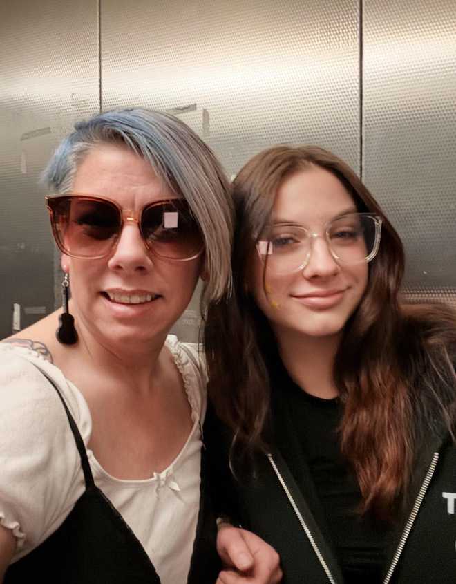 14-year-old Prudence with her mom Angela 14-year-old Prudence with her mom Angela
