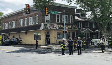 Fiery Bethlehem crash sends 3 to hospital, brings down power lines: police