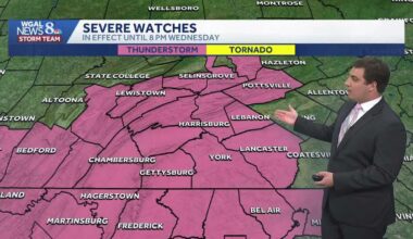 Severe Thunderstorm Watch Issued Across South Central Pennsylvania