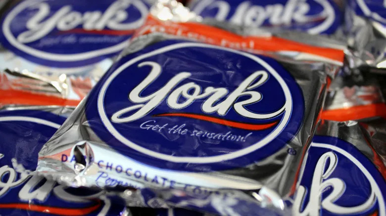 Close-up shot of wrapped York Peppermint Patties