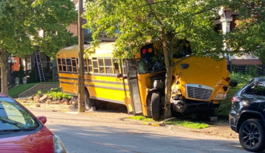 Bystander helps students involved in school bus crash in Pittsburgh's Highland Park neighborhood