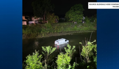 Van goes over hillside, into creek in Allegheny County