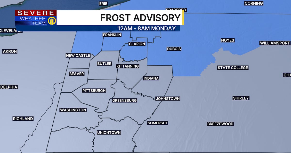 Protect your plants! Frost Advisory takes effect in parts of Western Pennsylvania tonight