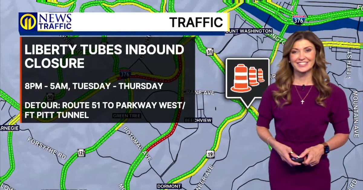 Inbound Liberty Tunnel to close overnight this week for roof replacement project – WPXI