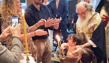 Patriarch of Jerusalem celebrated baptism at the Grotto of Bethlehem