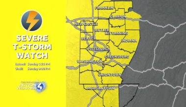 Thunderstorm Watch issued across Western Pennsylvania