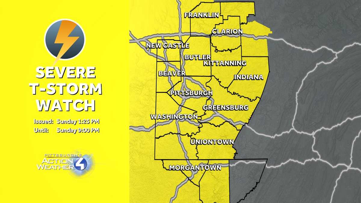 Thunderstorm Watch issued across Western Pennsylvania