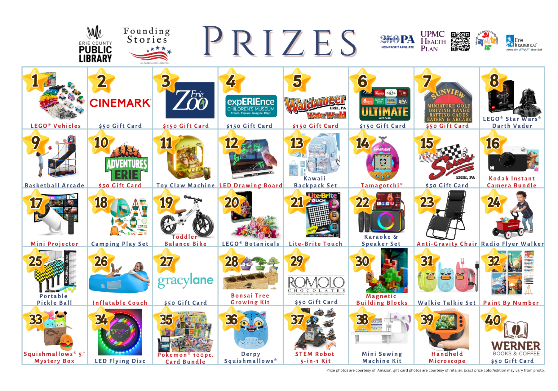 The Erie Library is giving away $2000 in prizes as part of their 2026 summer reading program for kids