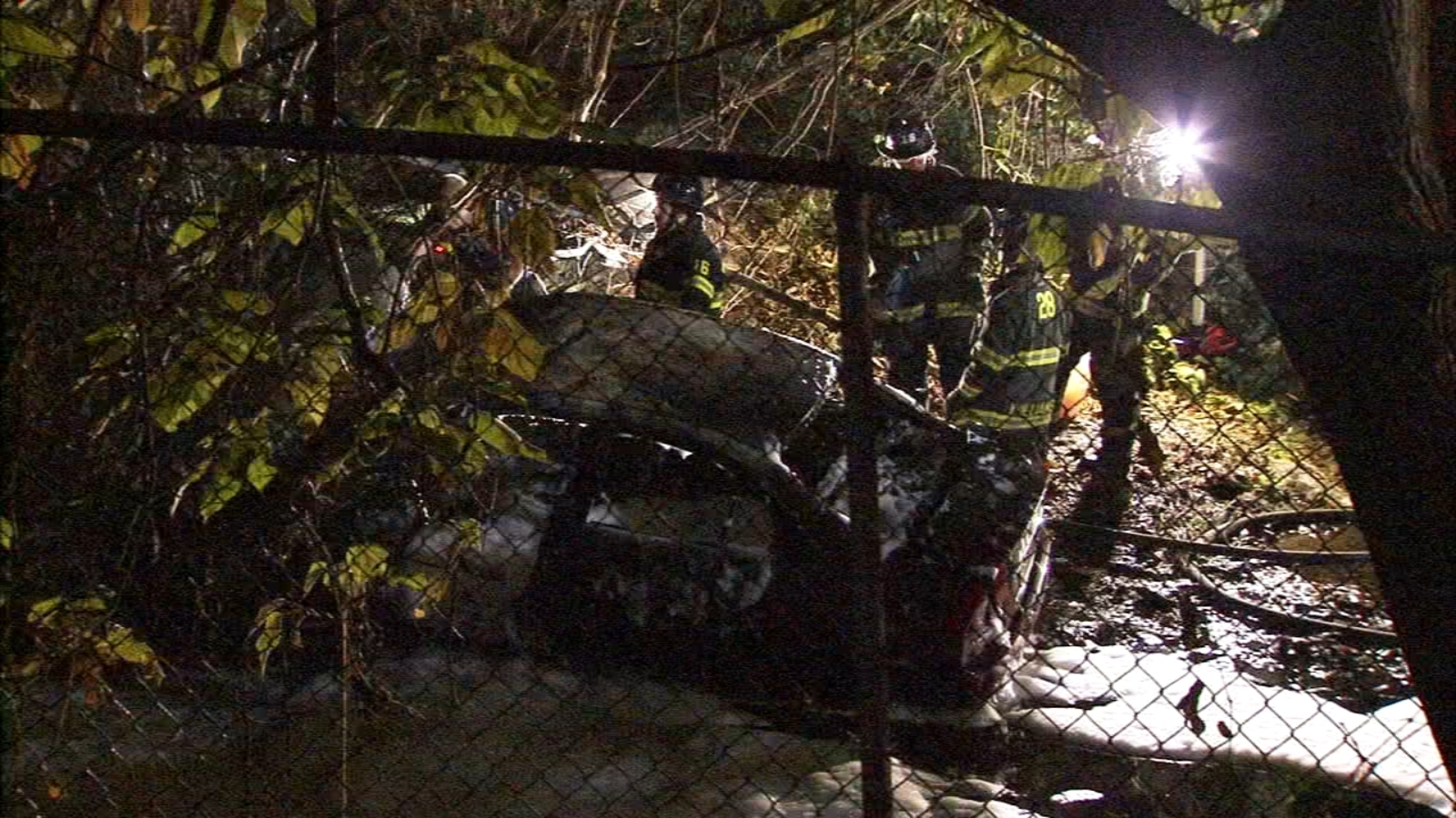 Driver smashes into cars, fence in fiery crash at Bensalem Township, Bucks County apartment complex
